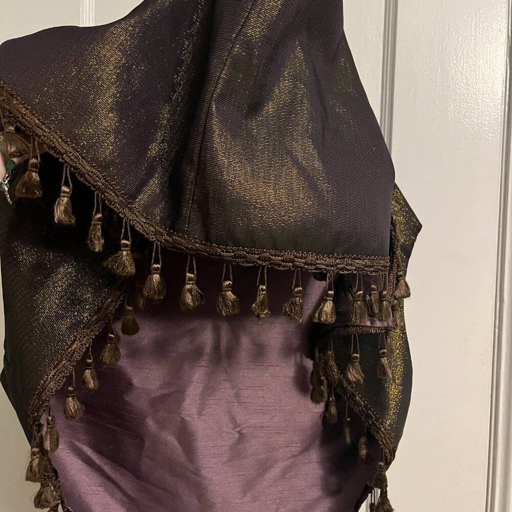 Hooded Tassel Bolero Vest Festival Renaissance Faire - Picture 4 of 4